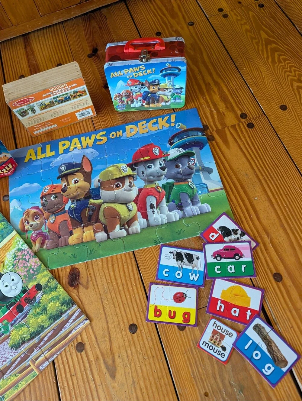 LOT of Puzzles: I Spy, Paw Patrol, Thomas, Spiderman Melissa & Doug Construction